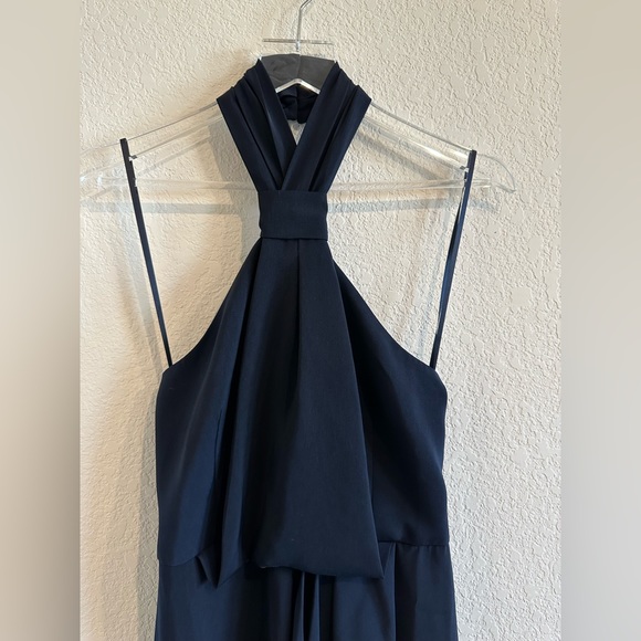 Shona Joy Knotted Tulip Hem Gown in Navy Blue Size 2US - Picture 8 of 16